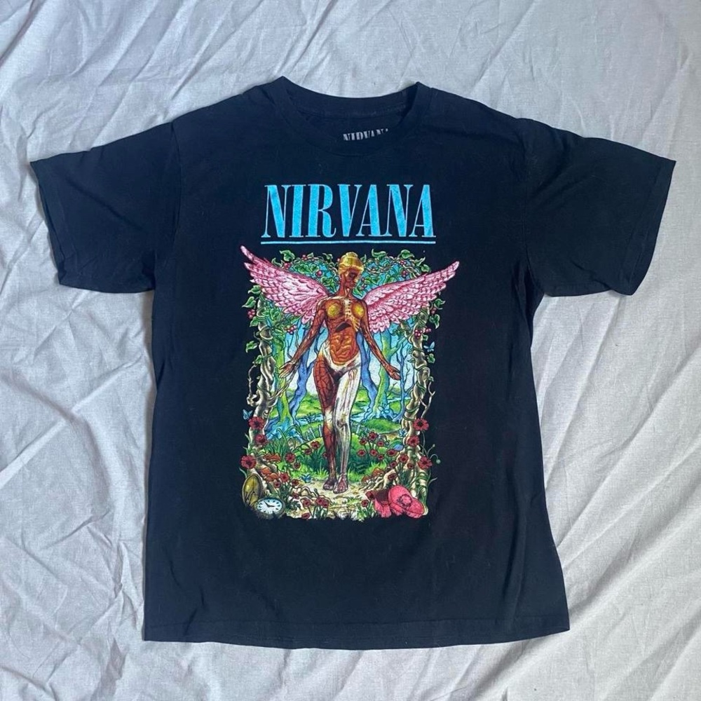Nirvana In Utero Black Graphic T-Shirt - Picture 5 of 6